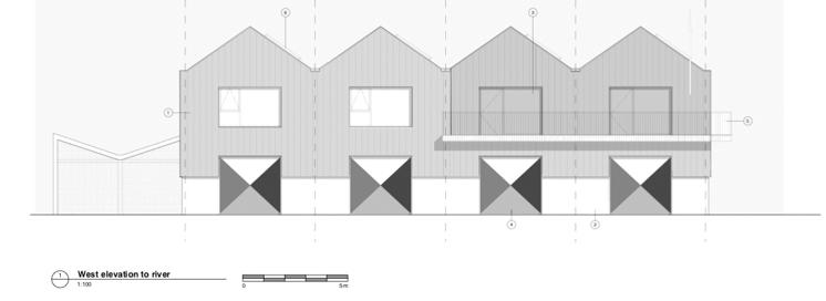 Clubhouse150 west elevation to river